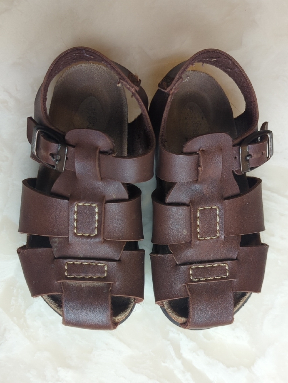 Small Steps Toddler Fisherman Sandals Leather Birki Floor Size 8